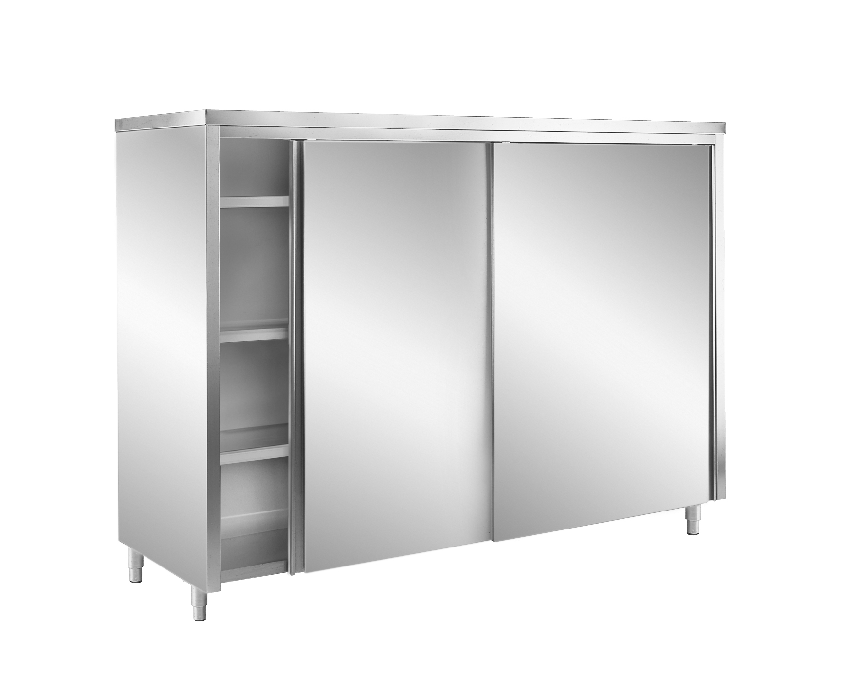 Armoires hautes inox CHR 3 étagères portes coulissantes Madial